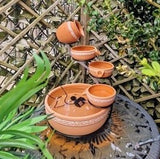Solar water feature - terracotta cascade