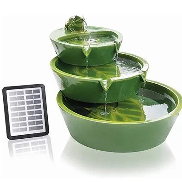 Solar water feature - frog cascade