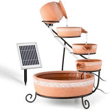 Solar water feature - terracotta cascade