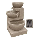 Solar water feature - 3 bowl cascade