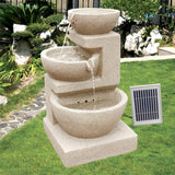 Solar water feature - 3 bowl cascade